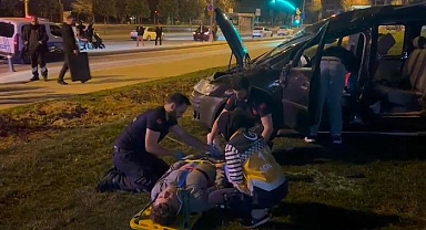 Maltepe'de feci kaza! Kontrolden çıkarak takla attı, 4 kişi yaralandı