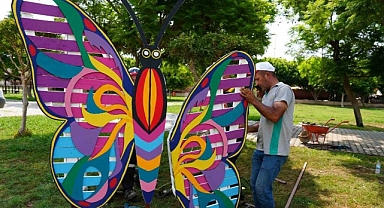 Erdemli’de atık malzemelerle park ve bahçelere estetik dokunuş